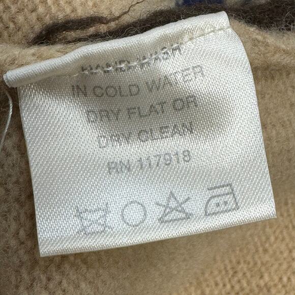 Harry Vardon 100% Wool Argyle Tan Blue Sweater Crewneck Golf Size Large - Picture 8 of 8